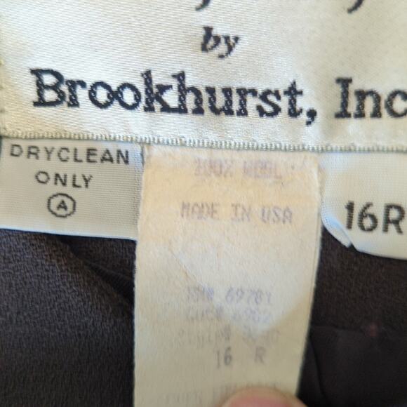 Vintage Created for Mary Kay by Brookhurst, Inc. Brown Wool Dress & Jacket 16R - Picture 9 of 16